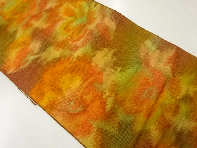 JAPANESE NAGOYA OBI / TSUMUGI / WOVEN FLOWER